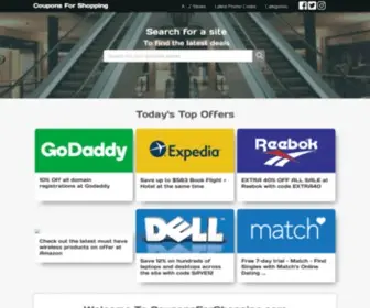 Couponsforshopping.com(Save money on all your purchases at 1000's of stores online) Screenshot