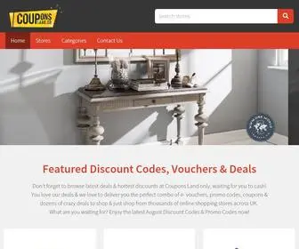 Couponsland.co(Exclusive Discount Voucher Codes and Promos for Aug 2020) Screenshot