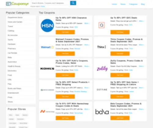 Couponsyr.com(Coupon Codes) Screenshot