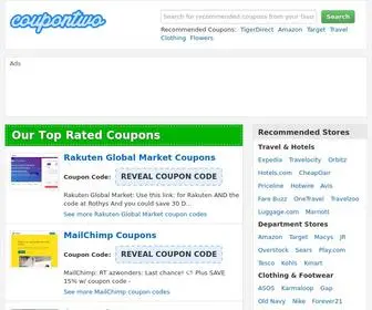 Coupontwo.com(Great Savings with the best curated coupon codes and deals for smart shoppers) Screenshot