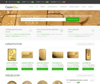 Cours-OR.ch(Comparez les prix de l'or et de l'argent : Acheter de l'or et de l'argent à leur prix actuel) Screenshot