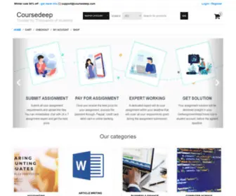 Coursedeep.com(Browse numerous answered questions and assignments.Get quick and affordable online tutoring or college) Screenshot