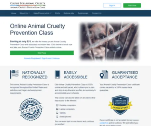 Courseforanimalcruelty.com(Course For Animal Cruelty) Screenshot