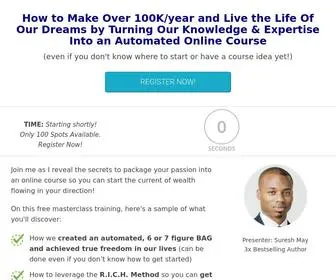 Courseriches.com(Secrets to get your first high paying course client in 30 days or less) Screenshot