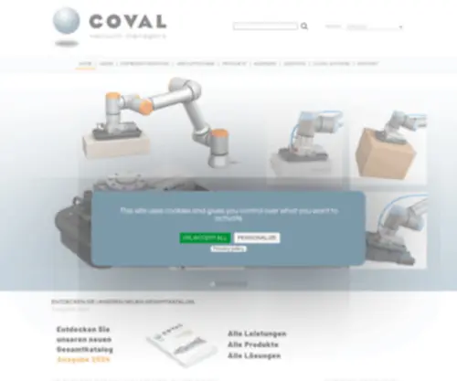 Coval-Germany.com(Die Experten auf dem Gebiet der Handhabung und der Automatisierung von Vakuum) Screenshot