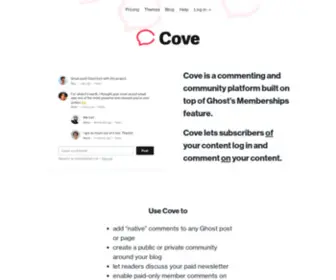 Cove.chat(Comments for ghost blogs) Screenshot