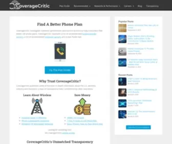 Coveragecritic.com(Find a better phone plan) Screenshot