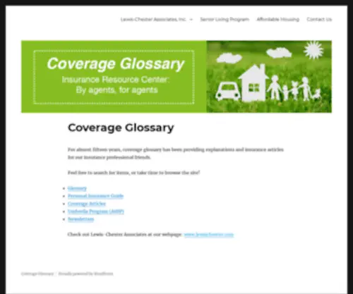 Coverageglossary.com(Coverage Glossary) Screenshot