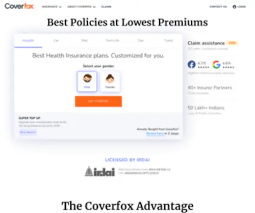 Coverfox.com(Buy/Renew & Compare) Screenshot
