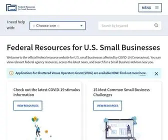 Covid-SB.org(Official federal resource website for U.S. small businesses affected by COVID) Screenshot