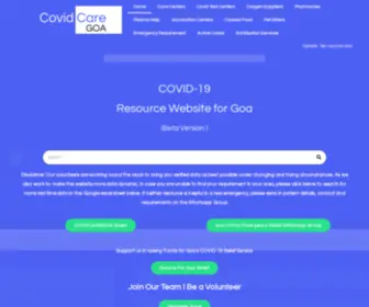 Covidcaregoa.in(GoaMiles has launched a special helpline 88888 00405. A dedicated team) Screenshot