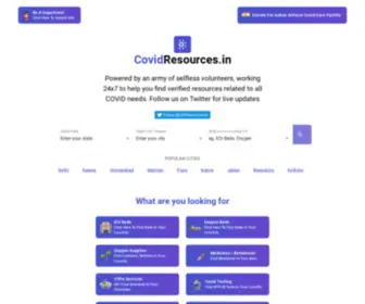 Covidindiaresources.com(Covid Resources) Screenshot