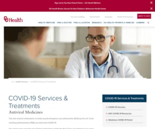 Covidoumedicine.com(OU Health) Screenshot