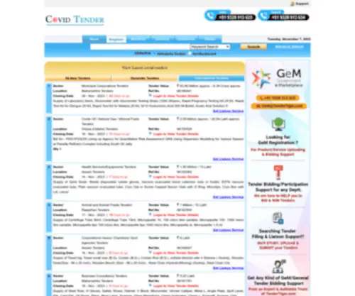 Covidtender.com(Covidtender) Screenshot