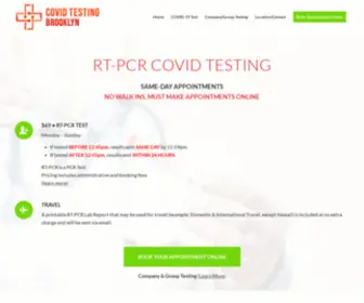 Covidtestingbrooklyn.com(RT-PCR Test for travel) Screenshot