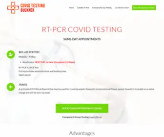 Covidtestingbuckner.com(RT-PCR Test for travel) Screenshot