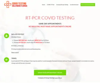 Covidtestinghollywoodflorida.com(RT-PCR Test for travel) Screenshot