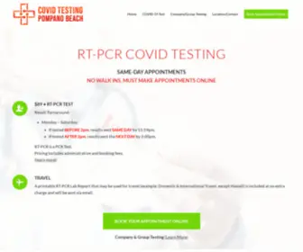 Covidtestingpompanobeach.com(RT-PCR Test for travel) Screenshot