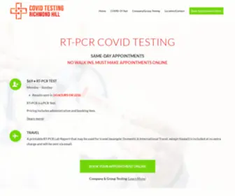 Covidtestingrichmondhill.com(RT-PCR Test for travel) Screenshot