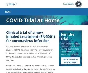 Covidtrialathome.com(The purpose of this trial) Screenshot