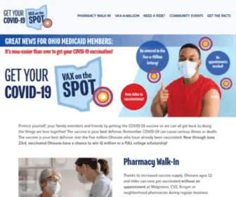 Covidvaxonthespot.com(Ohio Medicaid members) Screenshot