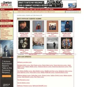 Cowboylyrics.com(Country Lyrics) Screenshot