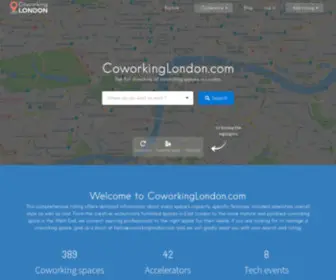 Coworkinglondon.com(The full directory of coworking spaces in London) Screenshot