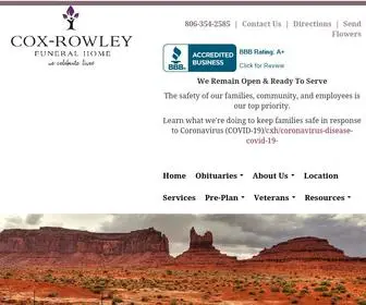 Coxrowleyfuneralhome.com(Cox-Rowley Funeral Home) Screenshot