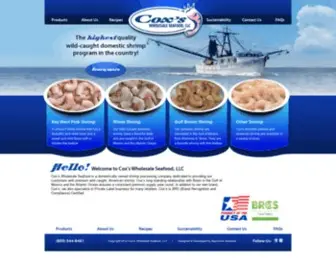 Coxseafood.com(Cox’s wholesale seafood llc) Screenshot