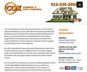 Coxtermiteandpestcontrol.com(Cox Termite & Pest Control of Savannah) Screenshot