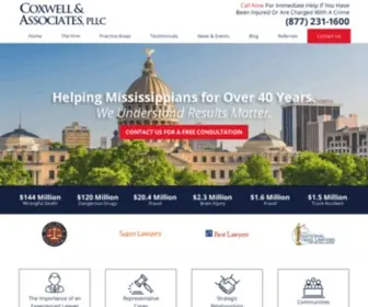 Coxwelllaw.com(Jackson Personal Injury Lawyer) Screenshot