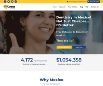 Coyotedental.com(Free Referrals to the Best Dentists in Mexico) Screenshot