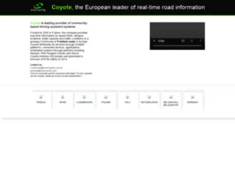 Coyotesystems.eu(Coyote, the European leader of real-time road information) Screenshot