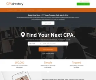Cpadirectory.com(CPAdirectory. Find and review local accountants for free. CPAdirectory) Screenshot