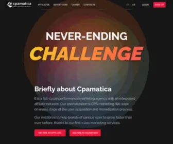 Cpamatica.io(Cpamatica Performance Agency) Screenshot