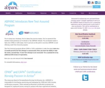Cpancapa.org(American Board of Perianesthesia Nursing Certification) Screenshot