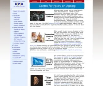 Cpa.org.uk(Centre for Policy on Ageing) Screenshot