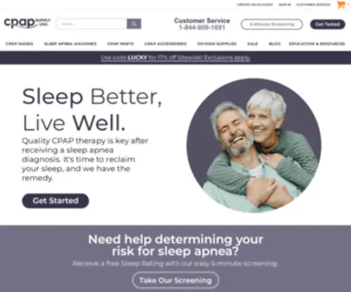 Cpapsupplyusa.com(CPAP Supplies & Equipment Online) Screenshot