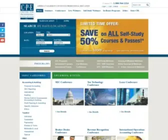 Cpeonline.com(Conferences & Webcasts For Financial Professionals) Screenshot