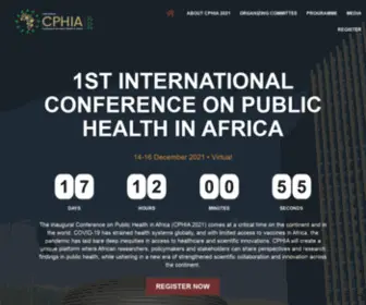 Cphia2021.com(International Conference on Public Health in Africa) Screenshot