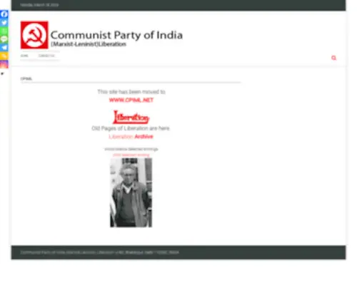 Cpiml.org(Communist Party of India (Marxist) Screenshot