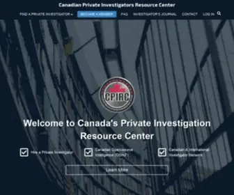 Cpirc.com(Canadian Private Investigators) Screenshot