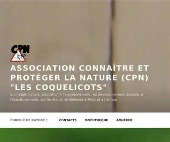 CPncoquelicots.org(Association Connaître et Protéger la Nature (CPN) "les Coquelicots") Screenshot