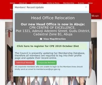 CPN.gov.ng(Computer Professionals (Registration Council of Nigeria) CPN) Screenshot