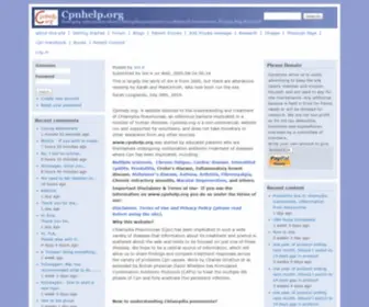 CPnhelp.org(Welcome Chlamydia Pneumoniae Help and Treatment) Screenshot