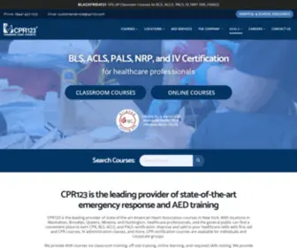 CPR123.com(BLS, ACLS, NRP, CPR and PALS Certification in New York and Online) Screenshot