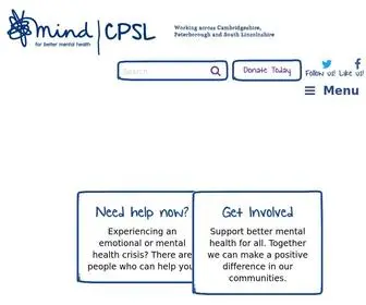 CPSlmind.org.uk(Peterborough and South Lincolnshire Mind) Screenshot