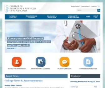 CPSNS.ns.ca(College of Physicians & Surgeons of Nova Scotia) Screenshot