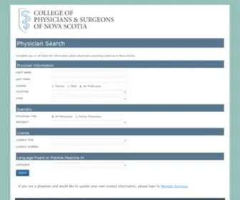 CPSNSPHysiciansearch.com(Microsoft Azure Web App) Screenshot