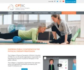CPTBC.org(College of Physical Therapists of British Columbia) Screenshot